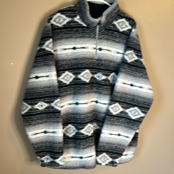 Wrangler Men’s Lined Western Sherpa Heavyweight Black/Cream Pullover. Size Large - Picture 2 of 13